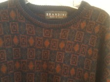 Mens Brandini wool blend Sweater MEDIUM LONg sleeve made in Italy