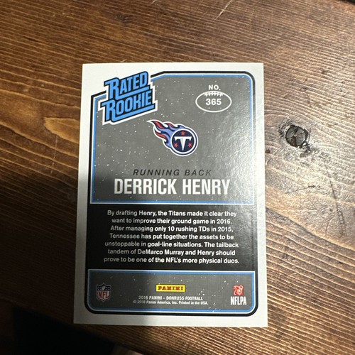 Derrick Henry 2016 Panini Donruss Rated - Base Rookie RC - Titans #365 - “EX+” - Picture 2 of 2