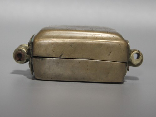 Tibet 1800s Old Buddhist Alloy Copper Padmasambhava Shrine Gau Box Niche Amulet - 第 7/8 張圖片