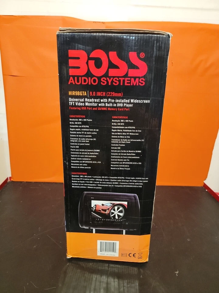 BOSS Audio Systems Universal Headrest w 9" Widescreen Monitor & DVD Player ~ NIB - Image 4 of 4