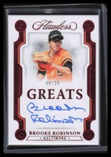 2022 Panini Flawless Greats Autographs Ruby 3 Brooks Robinson Auto 8/20