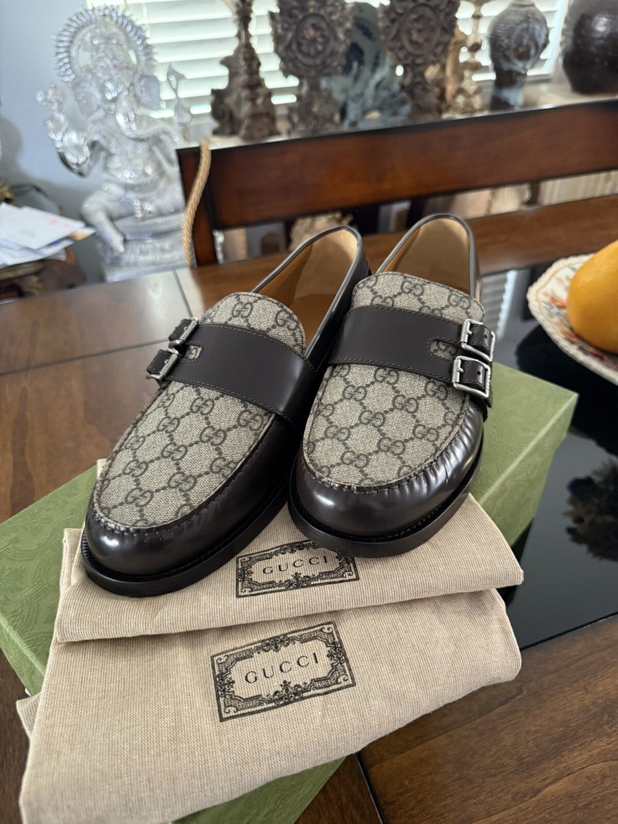 ◆GUCCI 23AW◆GG チェーン レザー ローファー /Brown/Black◆ GUCCI Men's GG Loafer - Tassel, Brown Leather & Ebony GG
