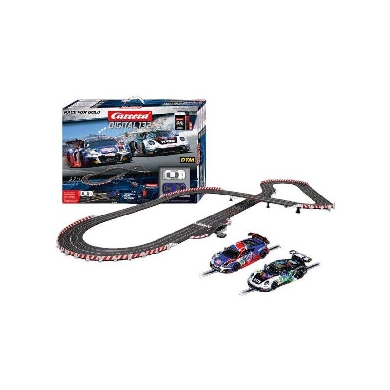 Circuit Carrera Digital 132 connecté avec changement de voie et 2 bolides 1:32