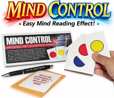 MIND CONTROL Easy Mind Reading Magic Trick Predict Color Choose Card Pen ESP Gag