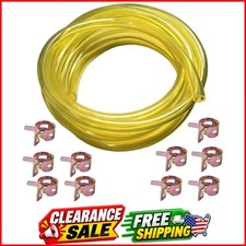 10 Feet Long Fuel Line Fuel Hose Fuel Tube 1/4" ID x 3/8" OD with Hose Clamps...