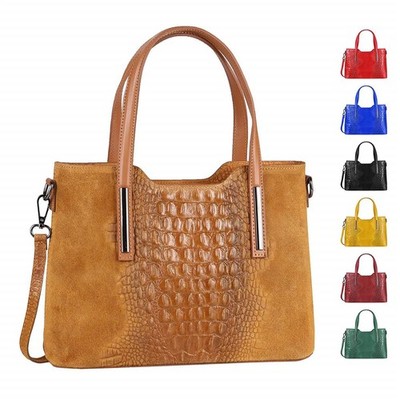 DAMEN LEDER TASCHE KROKO Shopper Schultertasche REISE URLAUB Bag Umhängetasche