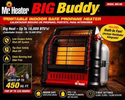 #ad Mr Heater Big Buddy MH18B Portable Propane Heater 18000 BTU Fan New Open Box $159.99