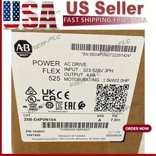 New Sealed Allen Bradley 25B-D4P0N104 /A Powerflex 525 AC Drive 2HP 25BD4P0N104