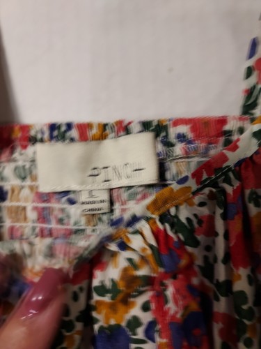 Vestido PINCH Azul Floral Algodón Solero Mangas Abullonadas Algodón Talla Grande - Imagen 6 de 14