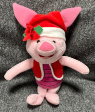 Disney Christmas Piglet Plush Santa Hat Vest 8"
