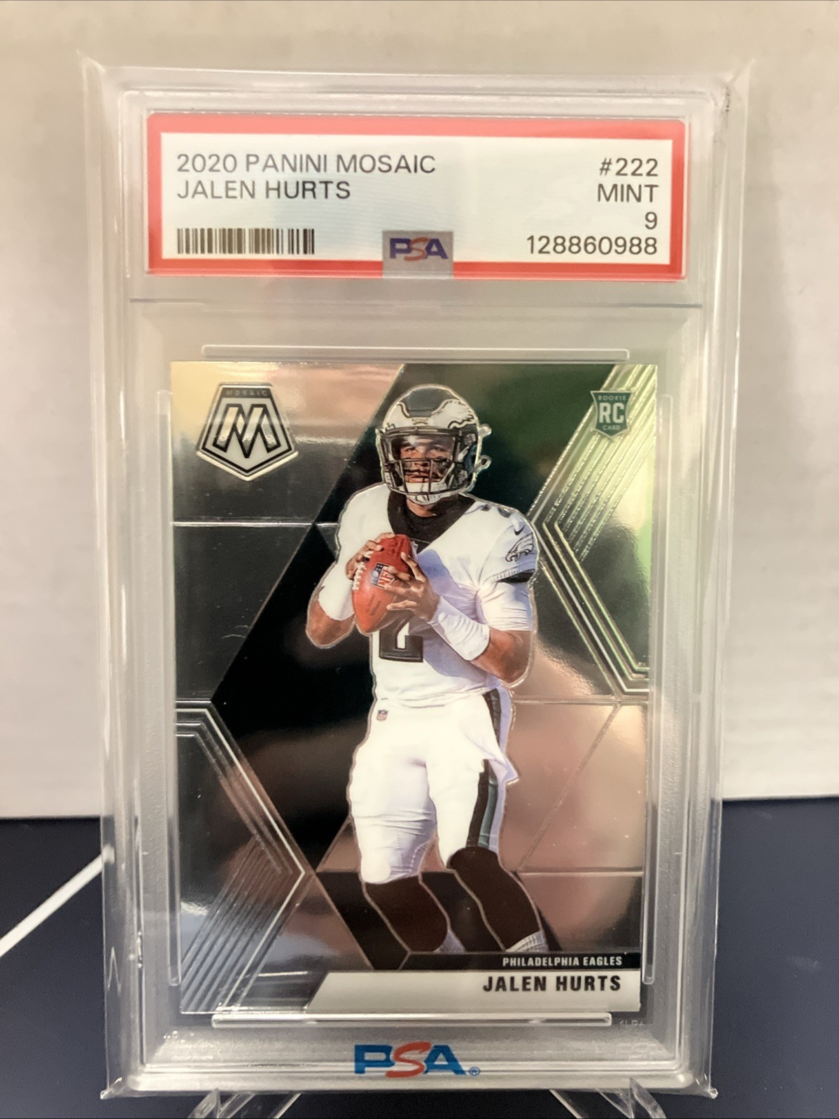 2020 PANINI MOSAIC #222 JALEN HURTS RC ROOKIE PSA 9