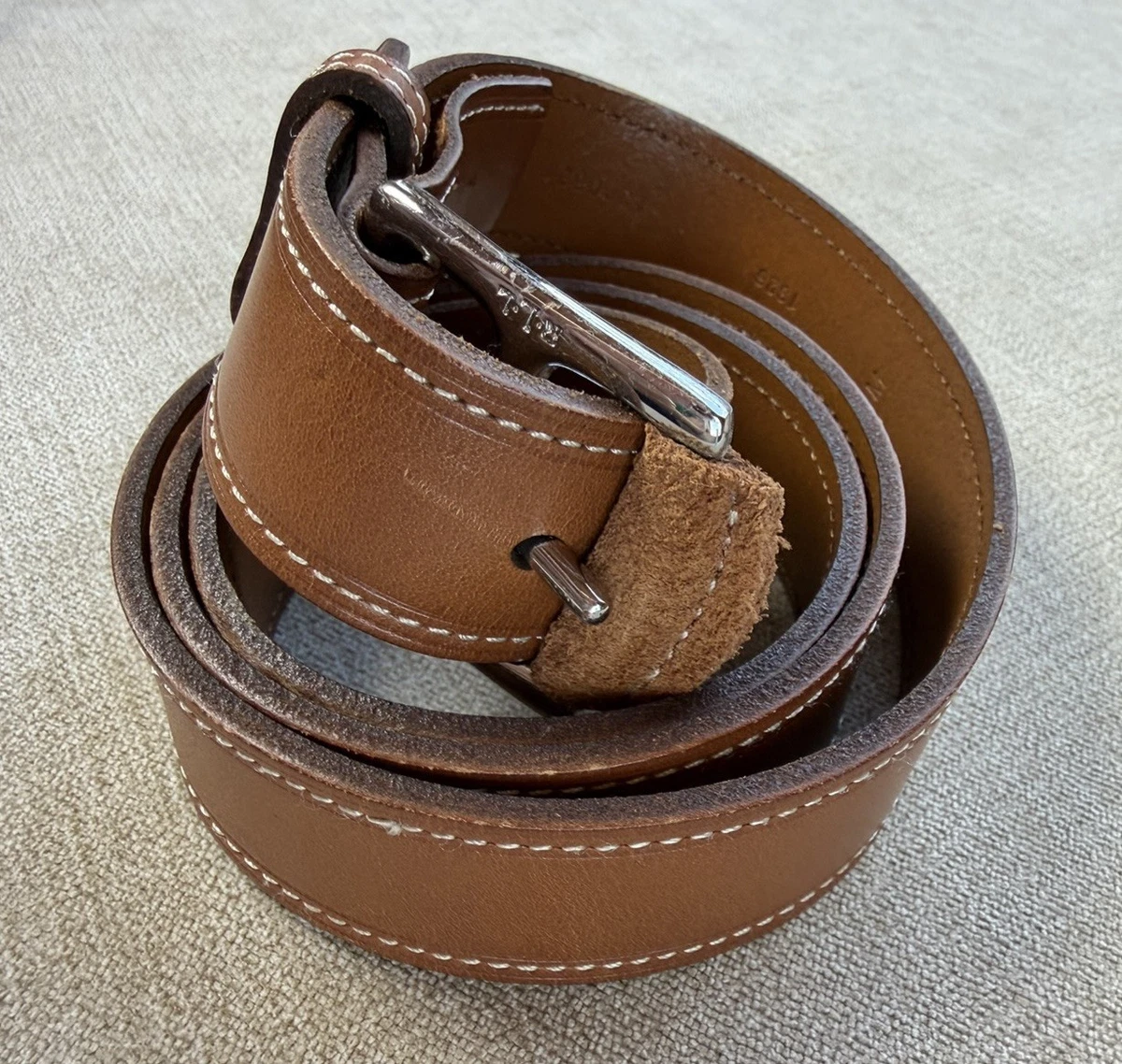 VTG Ralph Lauren England Brown Suede Leather Brass Buckle Belt M Vtg Polo Ralph Lauren Brown Suede Leather Belt & Buckle Sz  main image 4