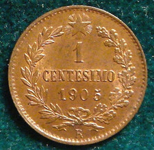 King Vittorio Emanuele III 1 Centesimo 1905  Value  FDC