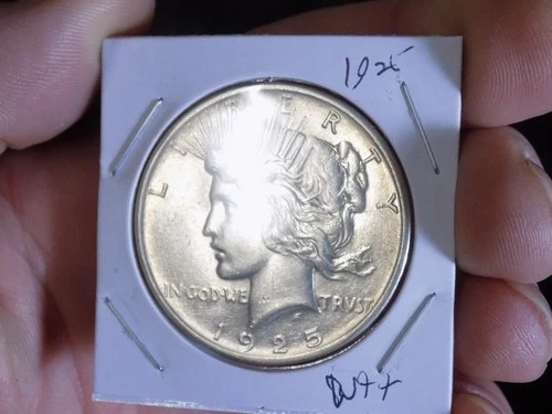 PEACE SILVER DOLLAR 1925 FROSTY BU NICE COIN 90% SILVER DOLLAR