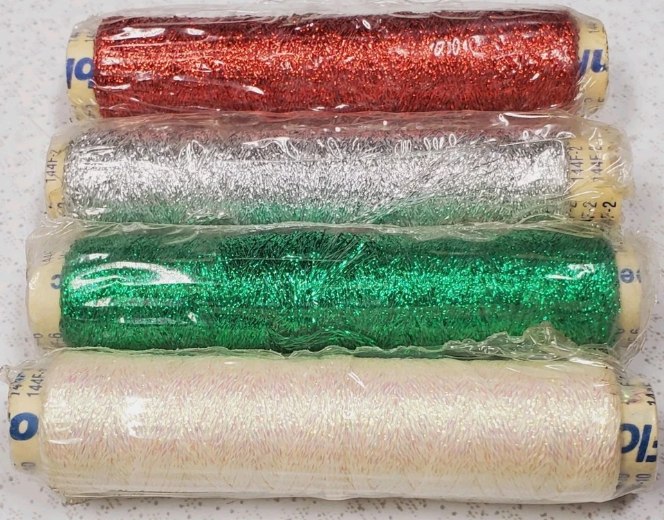 Rhode Island Textiles (YLI) Metallic Ribbon Floss Lot of 4 CHRISTMAS COLORS (2) - Image 3 of 4