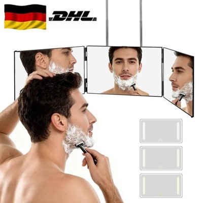 360° Spiegel LED 3 Wege Kosmetikspiegel Trifold Mirror mit Höhenverstellbar Set