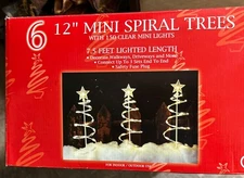 Winter Wonder Lane  White Cord Clear Lights 3-Piece Spiral Holiday Tree Set