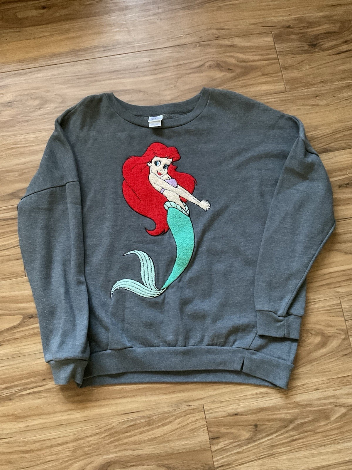 Disney Little Mermaid Sweater Size L Grey