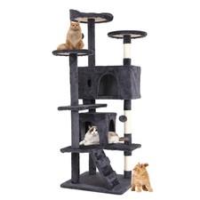 54in Multi-Level Cat Tree Tower Furniture Activity Center with Scratching Posts
