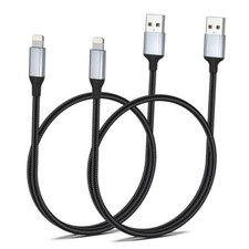 Short Lightning Cable for iPhone Car Carplay USB to Lightning 1.5FT 2 Black