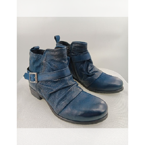 Miz Mooz Leather Ankle Boots with Buckle in Sapphire NEW 7.5 - 8 | eBay