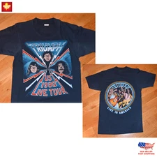 Vintage 1980 Triumph 80 Tour Usa Concert T-Shirt Double Sides New Gildan