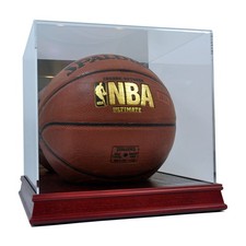 Brand New Deluxe Acrylic Wood Base Basketball Display Case