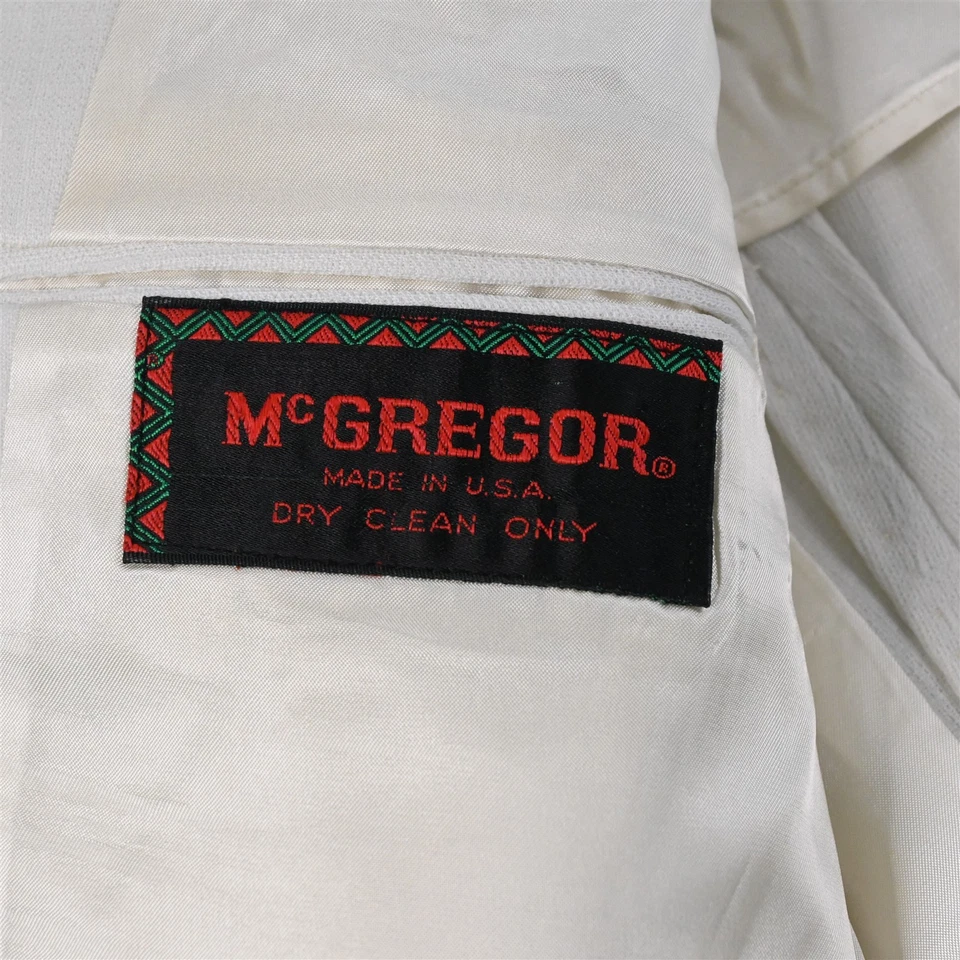 De Colección Hecho en EE. UU. McGregor 46R 38x34 Marfil Blanco Hombres Chaqueta Pantalones Traje Foto 4 de 4