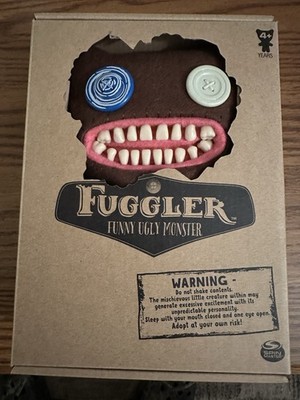 Fuggler Funny Ugly Monster Mr Buttons Brown Soft Plush Toy
