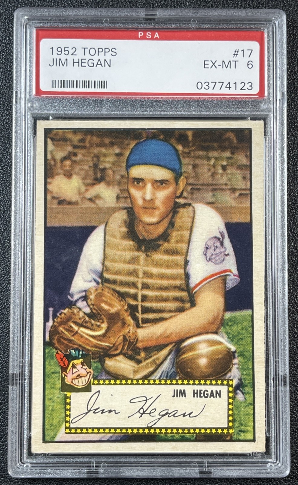 JIM HEGAN PSA 6 1952 TOPPS BASEBALL #17 INDIANS 4123