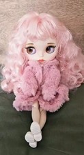 Neo Blythe Doll Pink Hair Custom OOAK Matte Face BJD White Skin Jointed Body
