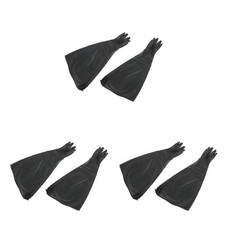 1 pair of 80 cm industrial anti-acid/alkali rubber gloves, black