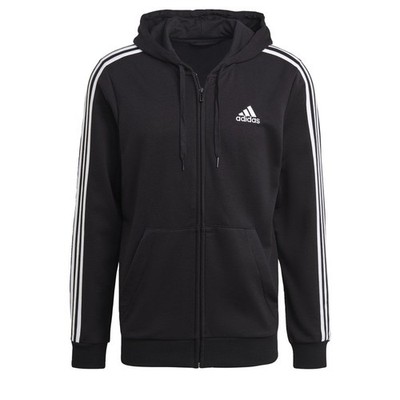 adidas men Essentials French Terry 3-Stripes Full-Zip Hoodie | eBay