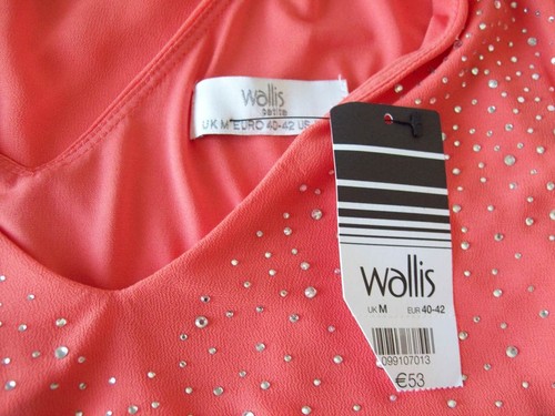 NEW WALLIS TOP SIZE M PETITE 12/14, Coral peach Jewel Overlay Occasion kimono - Picture 4 of 9
