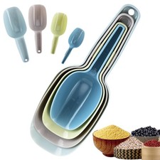 4 Pcs Ice Scoop Set Plastic Kitchen Scoops Canisters Flour Dry Food Candy Pop