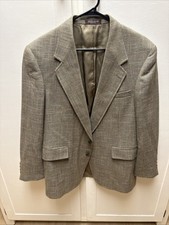 Evan Picone Tweed Sport Coat Wool Blazer 2 Button Khaki Jacket Men 42R VTG USA