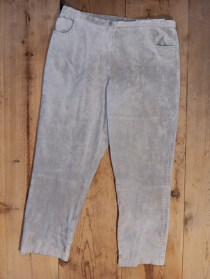 Pamela McCoy Suede Leather Pants Womens Plus 2X Green Lined Machine Washable NWT