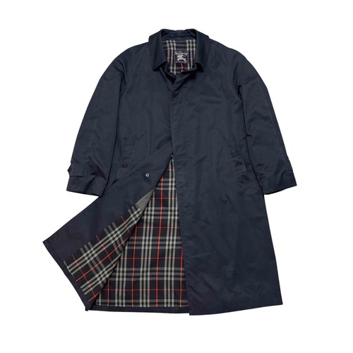 Burberry, Vintage Burberry Trench Coat Men Size 52 Blue Nova Check 80s Made In England 90s