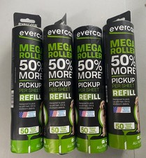 EVERCARE Mega Lint Roller Refills 200 Sheets 4/50 Packs Sticky Pet Hair Remover