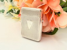 Victorian Sterling Silver Vesta Case: Hallmarked Birmingham 1881, Button Release