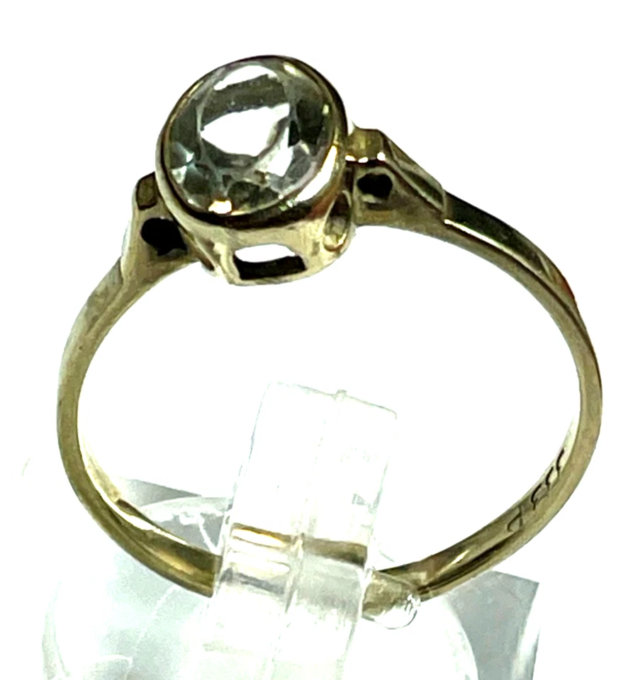 Vintage Design 333 Gold 8 K Ring wasserblau Farbstein Ø 17 mm RG 54 gebraucht - Bild 2 von 4