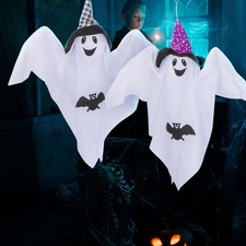 2X Halloween 35" Hanging Ghosts Flying Ghost Decorations Indoor Outdoor Garden
