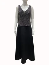 Partra Petite Black Evening Dress with Silver Flecks Size 10 Petite SKU 582