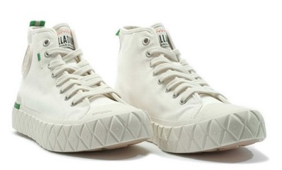 Palladium Chucks Palla Ace Chukka CVS Weiß Leinen Boot Schnürstiefelette Stiefel