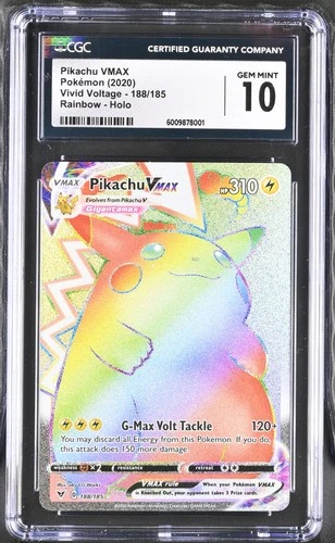 Pokemon CGC 10 Pikachu VMAX (188/185)