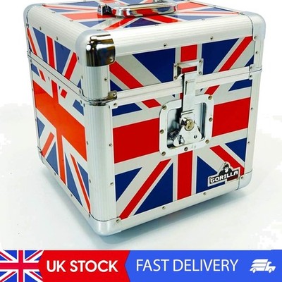 100-Record Capacity Union Jack Vinyl Storage Box - Ideal for DJs & Collectors