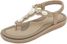 Ladies Sandals Womens Shoes Flat Size UK 6 Arch Support Non Slip Soft Lining