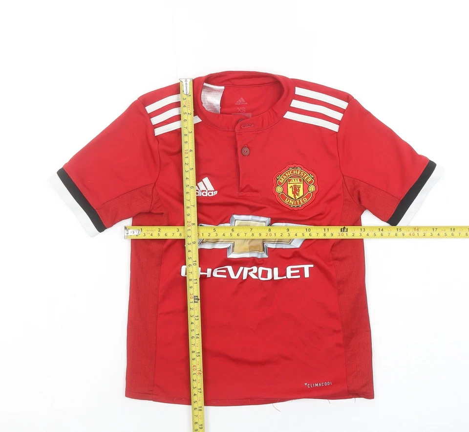 Adidas Boys Red Manchester United Ronaldo #7 Football Jersey XS - Image 2 of 4