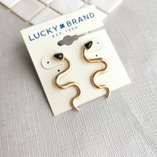 Alternate view of Lucky Brand Snake Earrings Gold Plated Trendy Gift