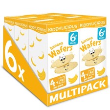 Kiddylicious Banana Mini Wafers Gluten and Dairy Free Kids Snack Suitable for 6